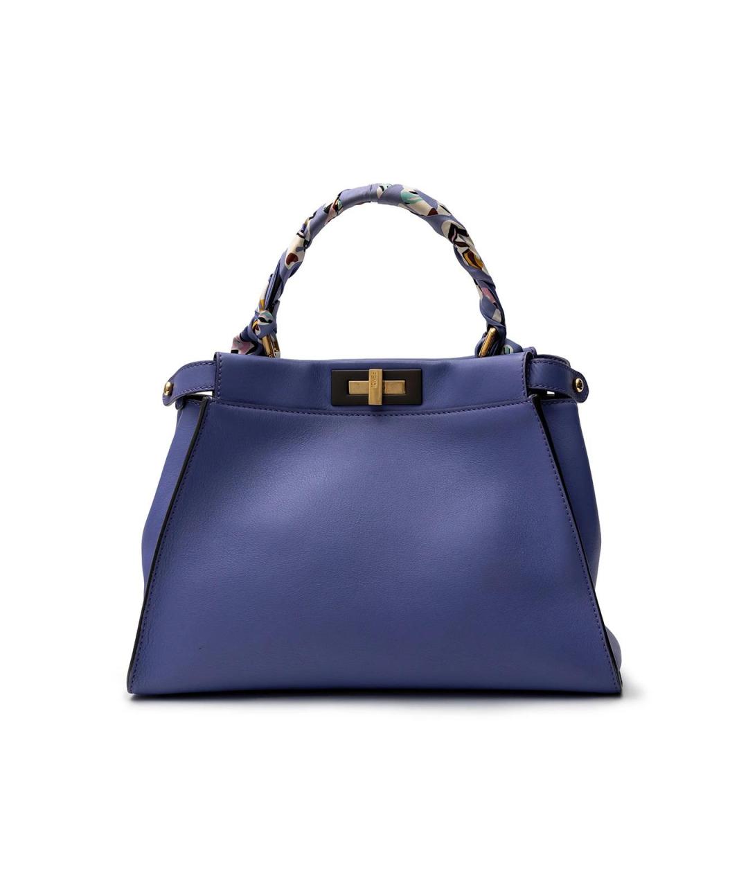 FENDI Фиолетовая кожаная сумка тоут, фото 1