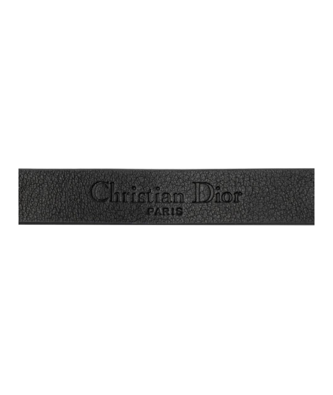 CHRISTIAN DIOR Черный кожаный браслет, фото 4