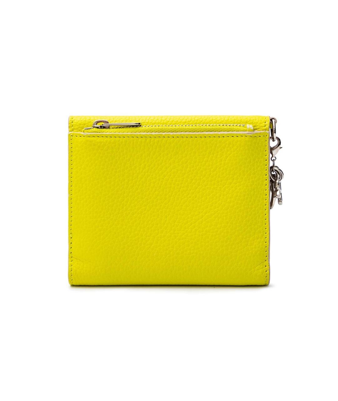 CHRISTIAN DIOR Желтый кожаный кошелек, фото 3