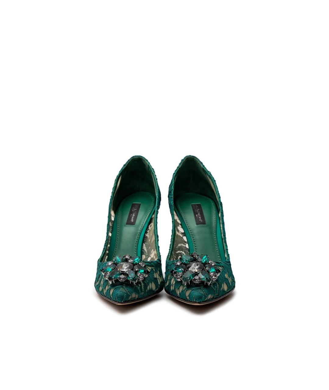 DOLCE&GABBANA Зеленые текстильные туфли, фото 4