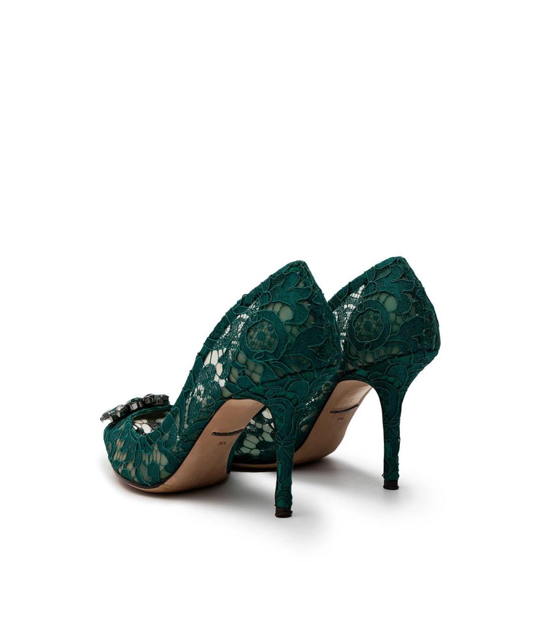 DOLCE&GABBANA Зеленые текстильные туфли, фото 3