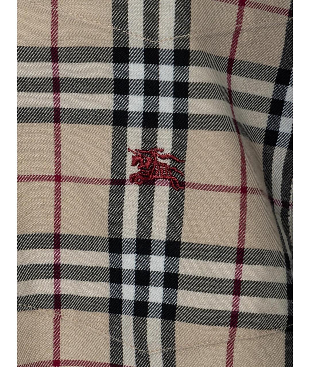 BURBERRY Бежевая хлопковая рубашка, фото 3