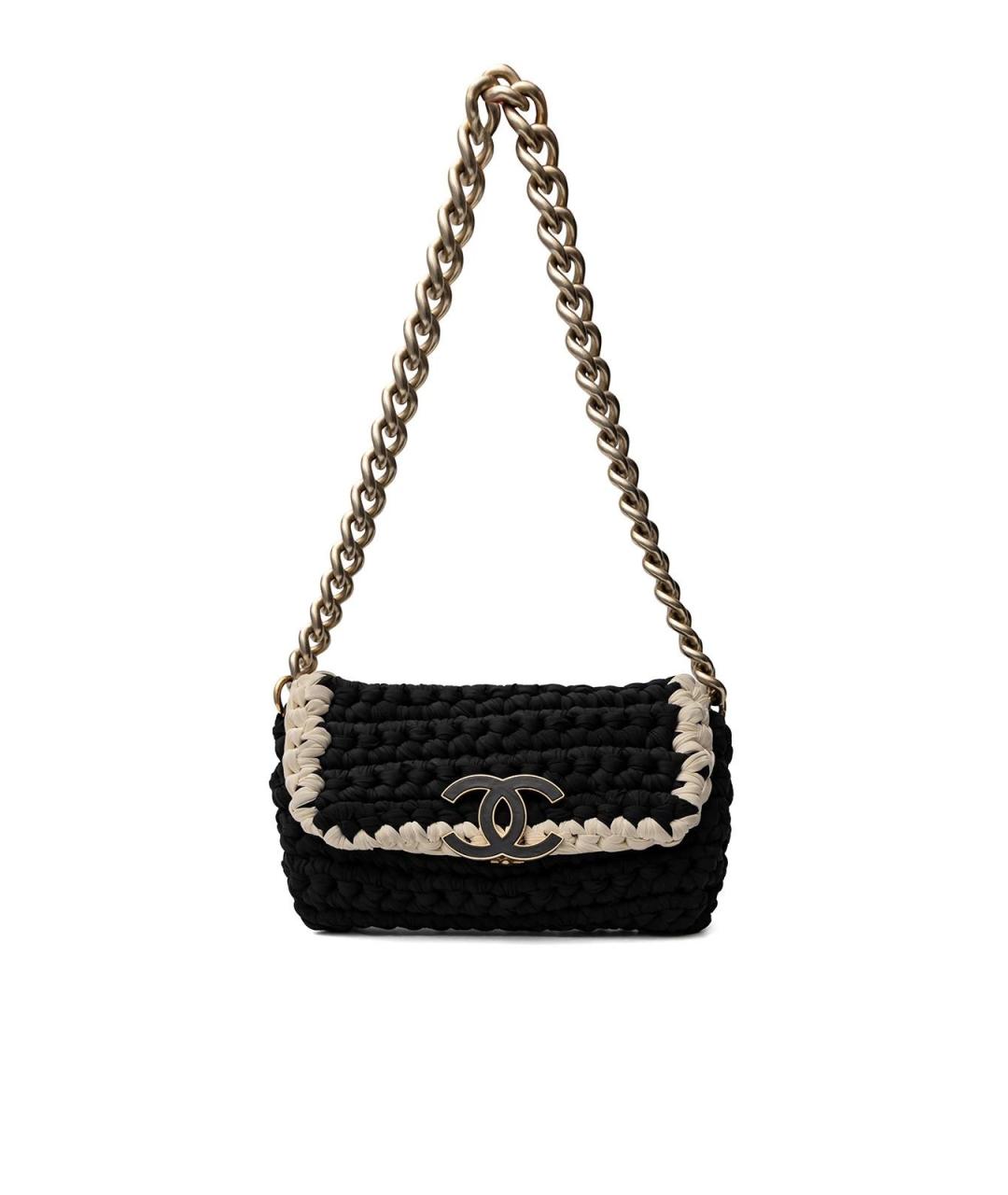 CHANEL Черная тканевая сумка через плечо, фото 1