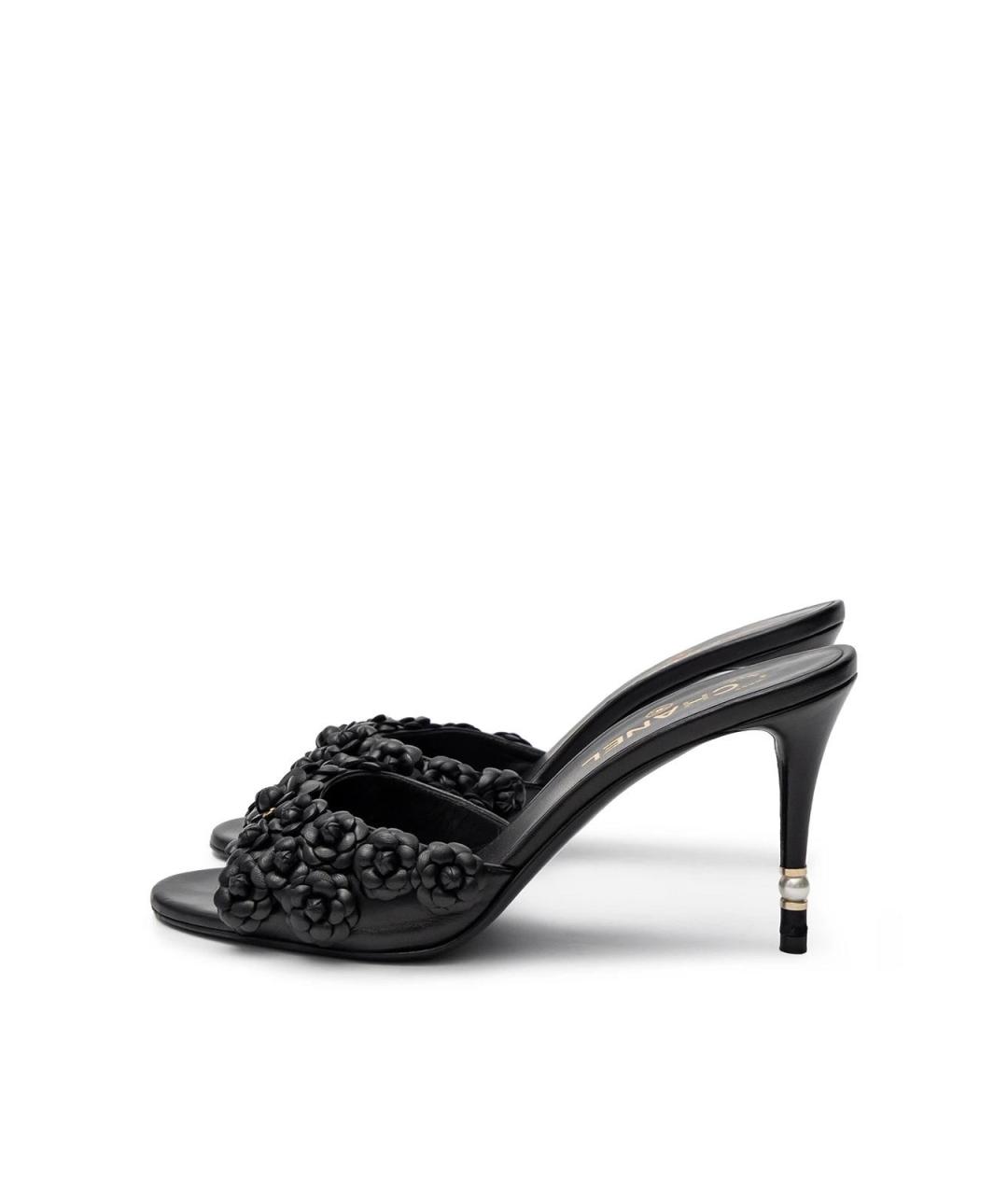 CHANEL Черные кожаные мюли, фото 5
