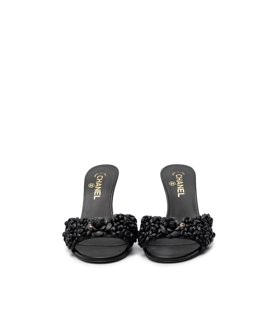 CHANEL Черные кожаные мюли, фото 4