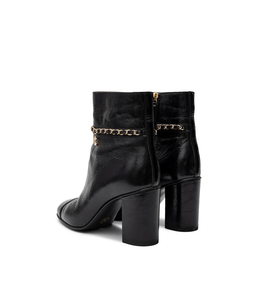 CHANEL Черные кожаные ботильоны, фото 3