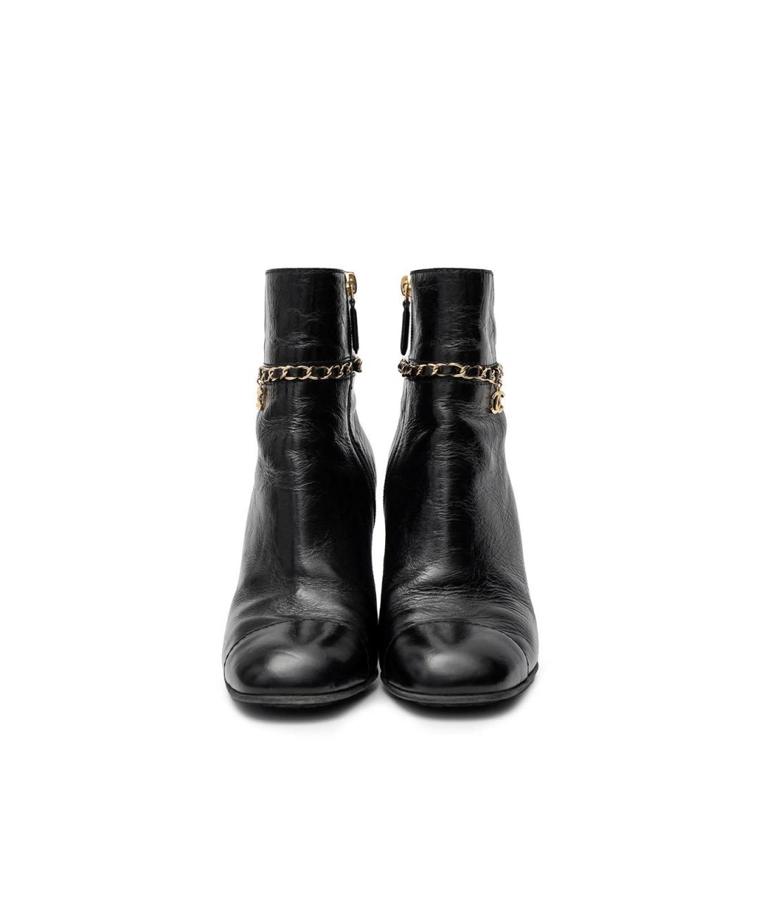 CHANEL Черные кожаные ботильоны, фото 4