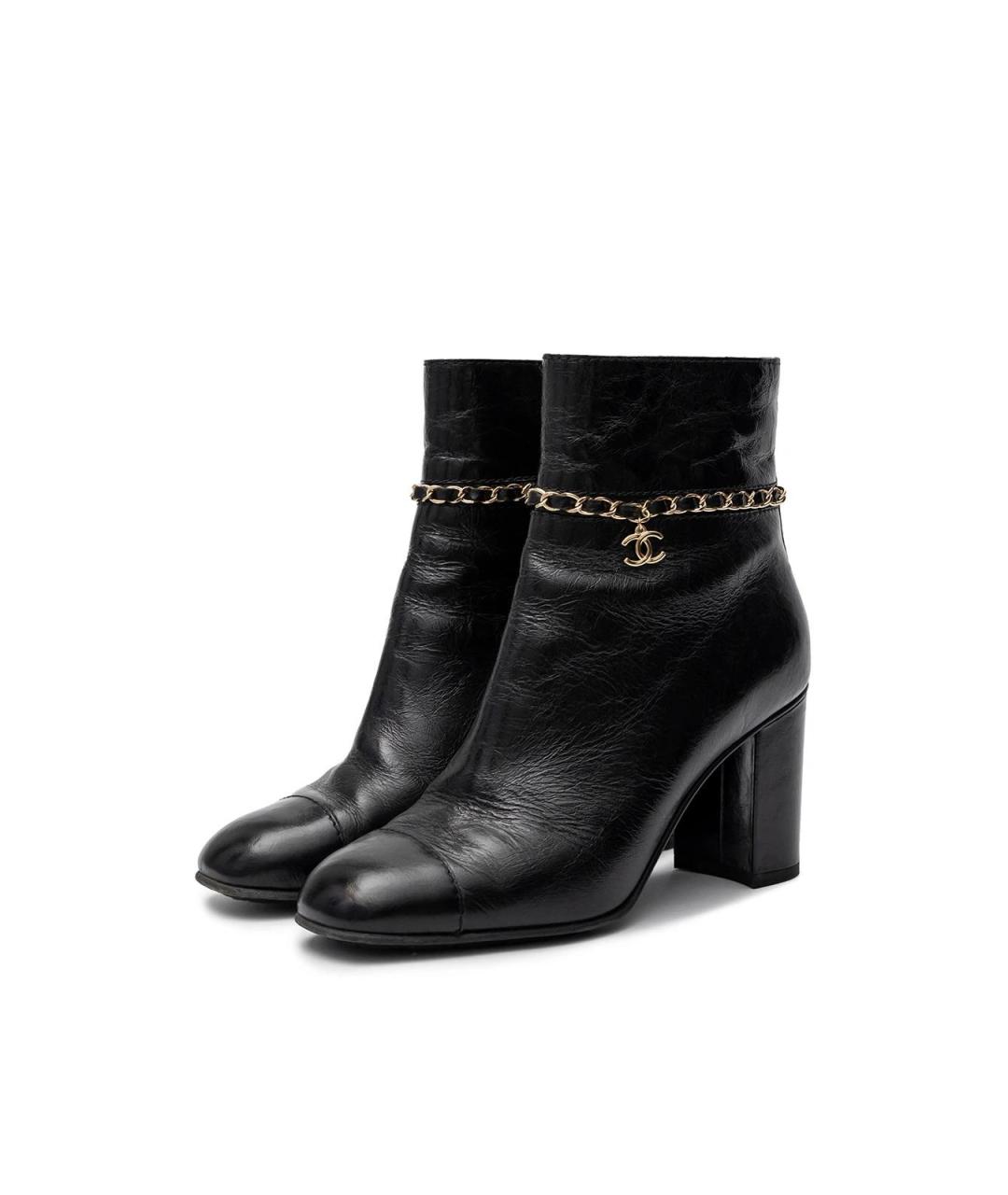 CHANEL Черные кожаные ботильоны, фото 2