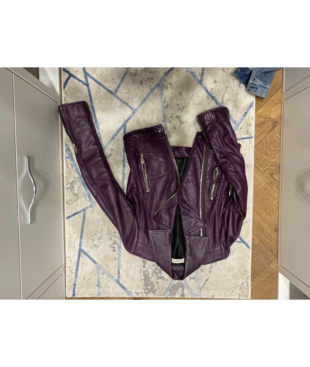 BALENCIAGA Фиолетовая кожаная куртка, фото 5