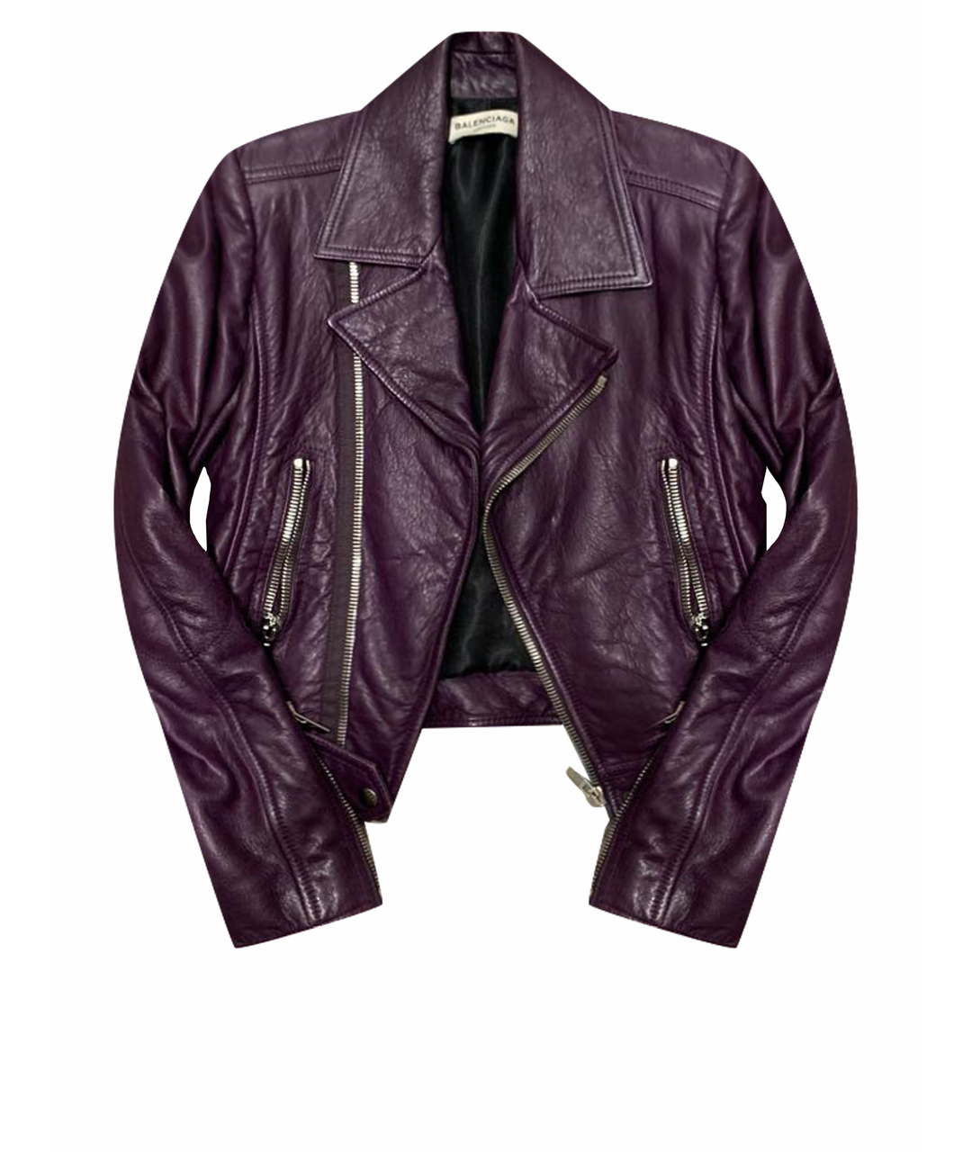 BALENCIAGA Фиолетовая кожаная куртка, фото 1