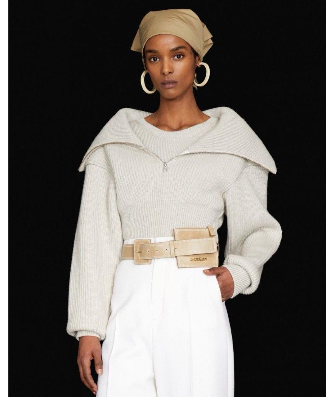 JACQUEMUS Бежевый шерстяной джемпер / свитер, фото 6