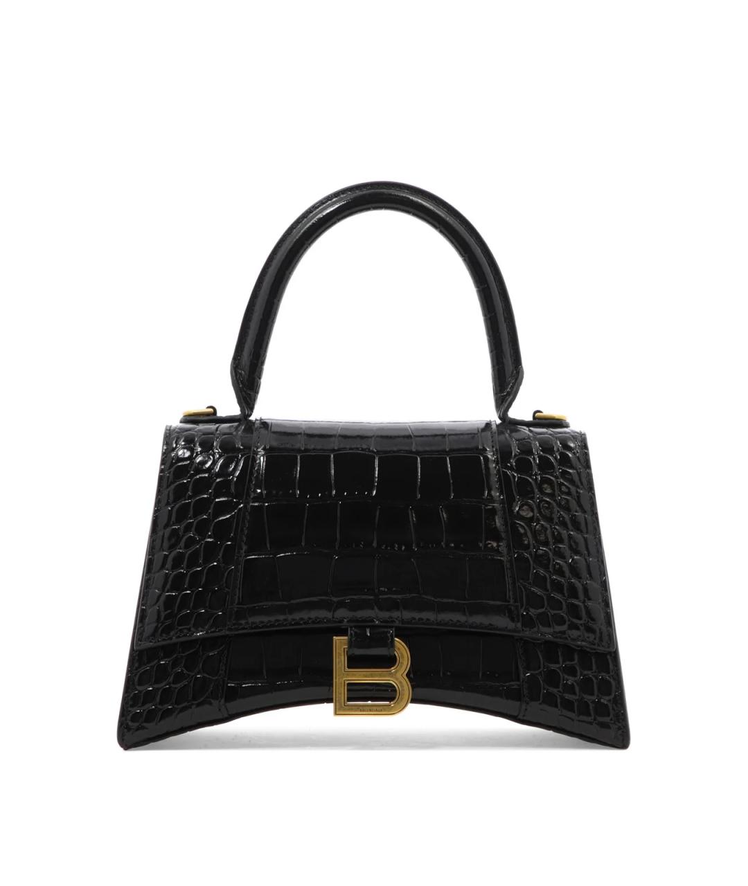 BALENCIAGA Черная кожаная сумка с короткими ручками, фото 1