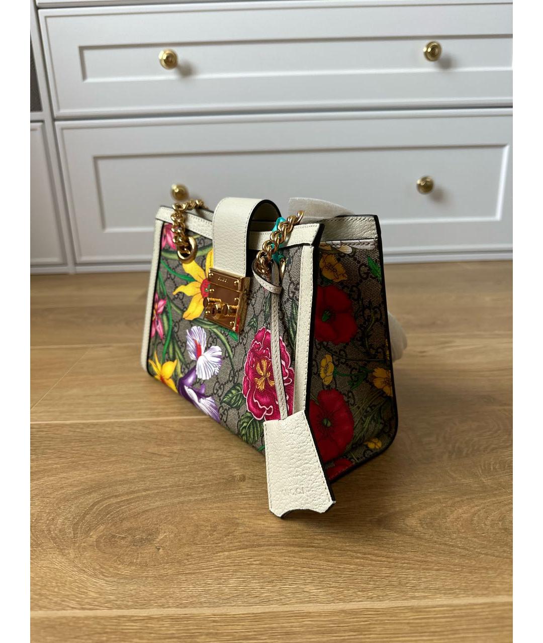 GUCCI Бежевая кожаная сумка тоут, фото 2