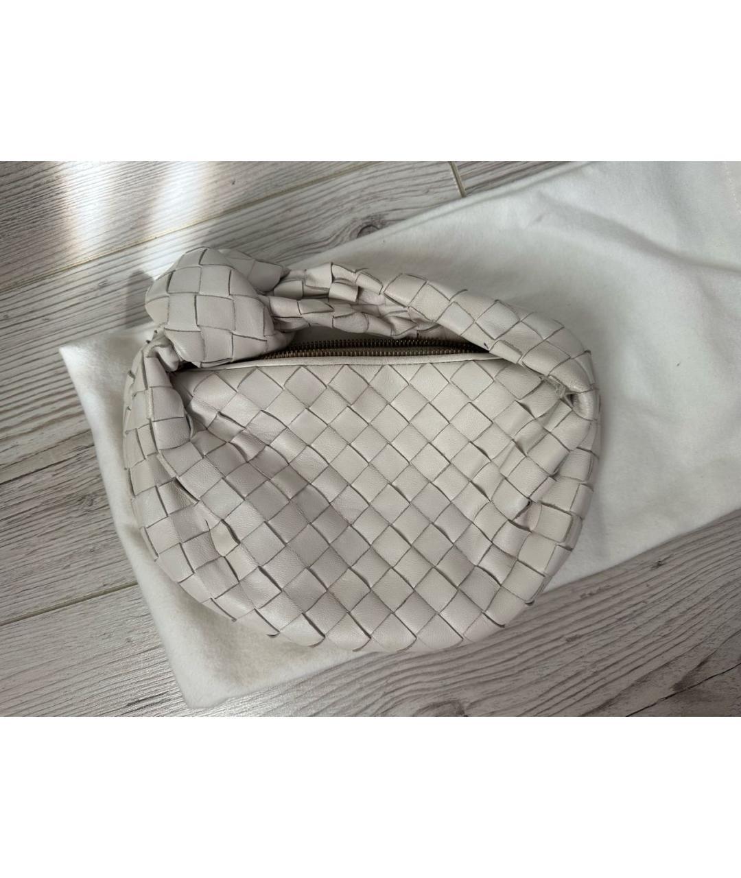 BOTTEGA VENETA Белая кожаная сумка с короткими ручками, фото 2