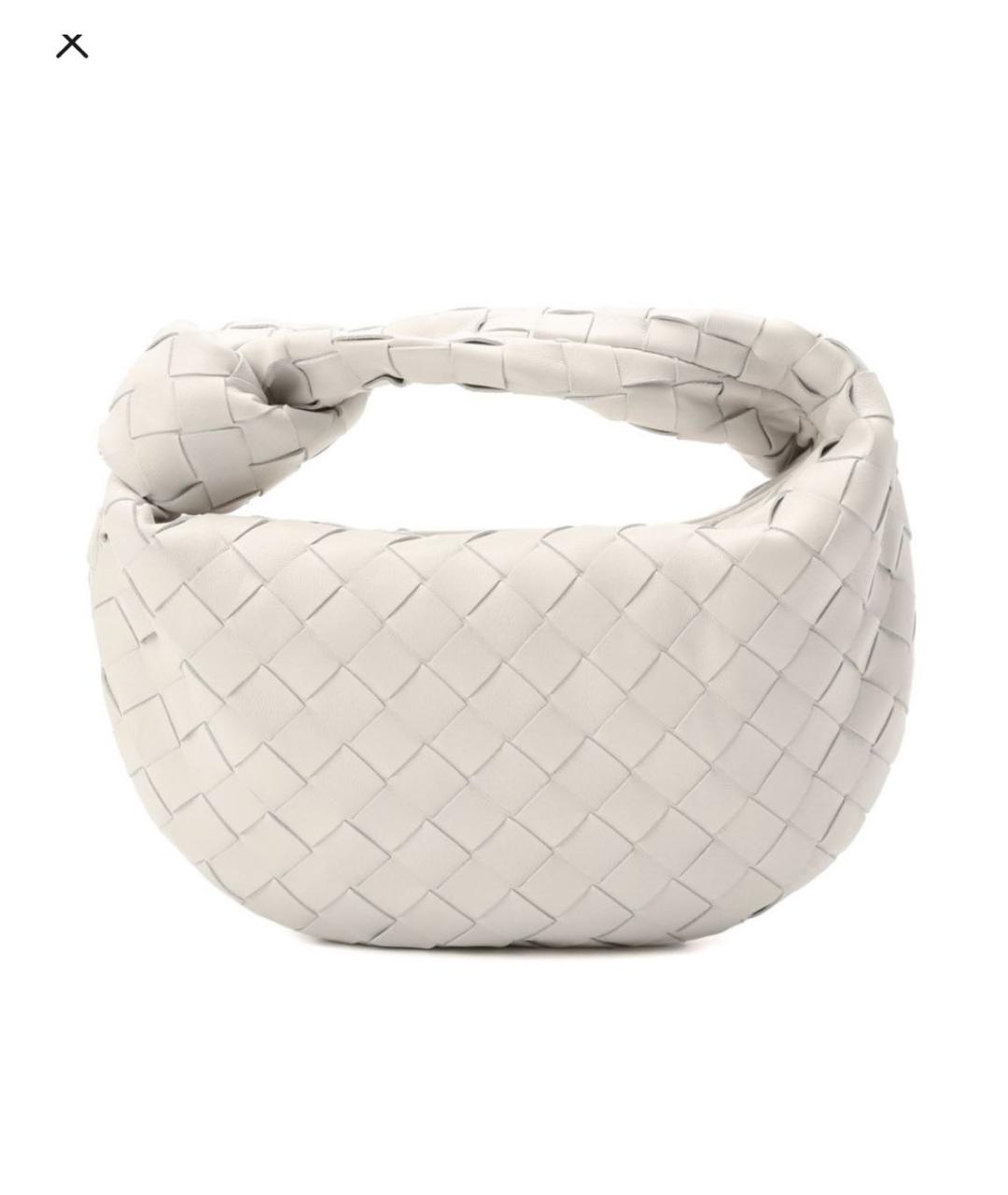 BOTTEGA VENETA Белая кожаная сумка с короткими ручками, фото 7