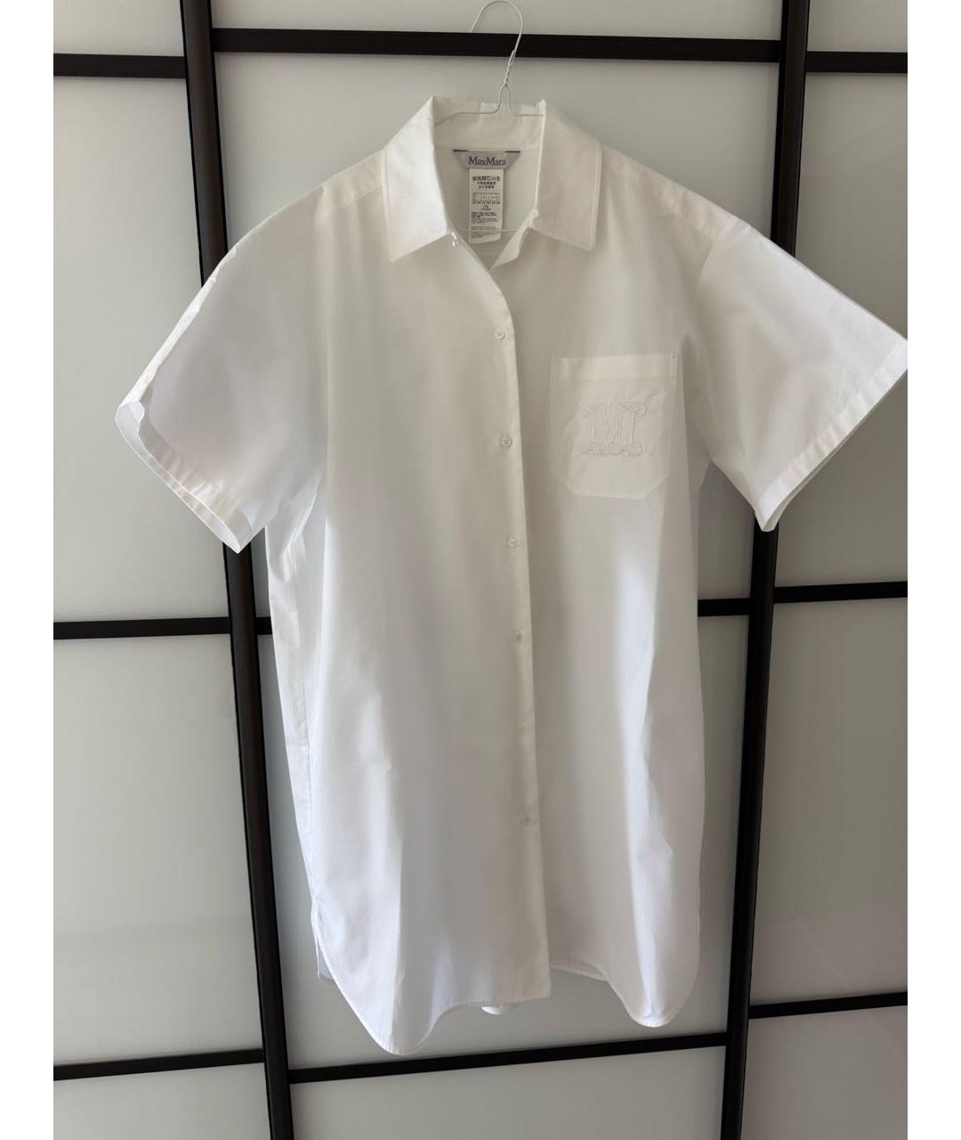 MAX MARA Белое хлопковое повседневное платье, фото 5