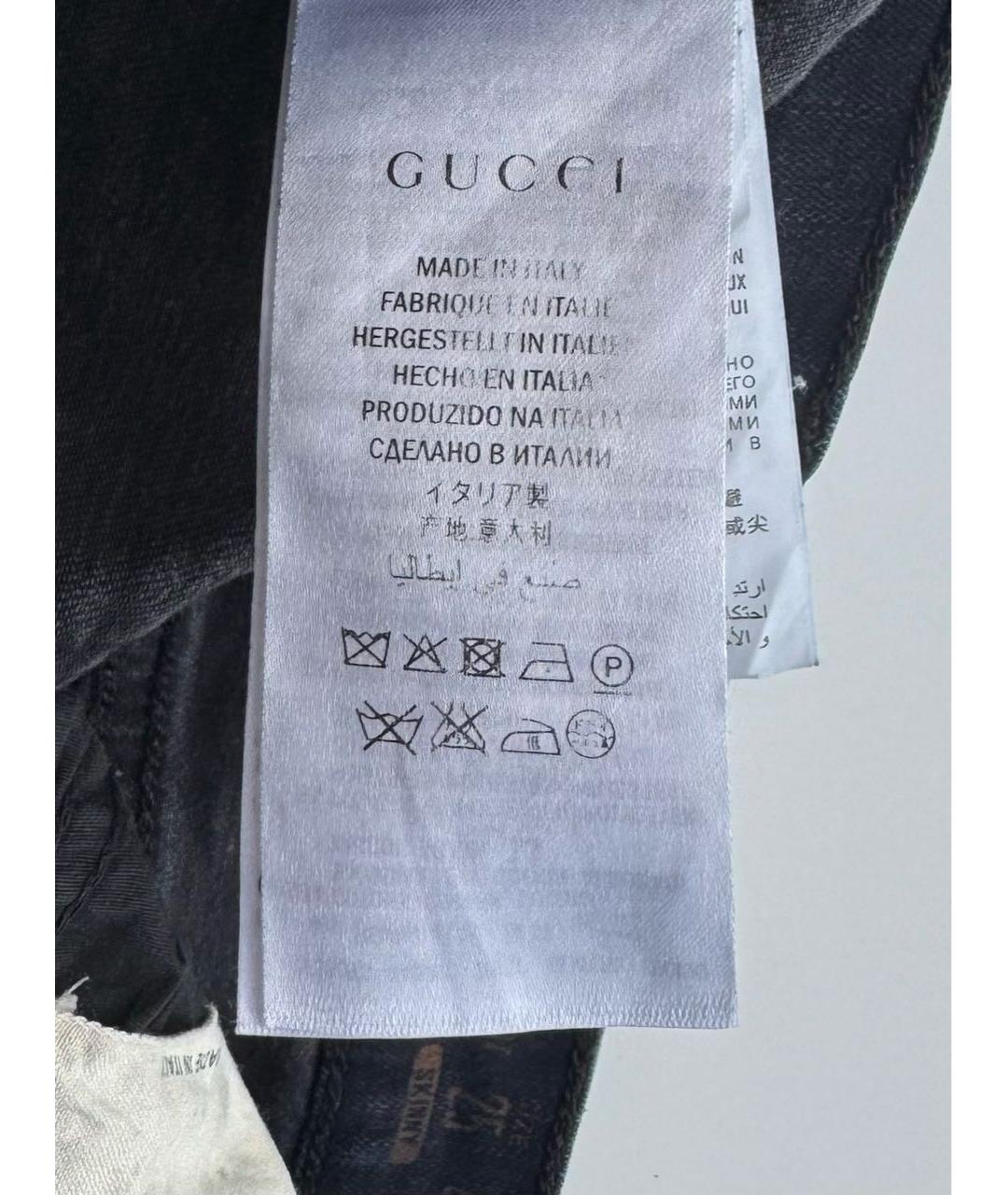 GUCCI Черные хлопковые джинсы слим, фото 4