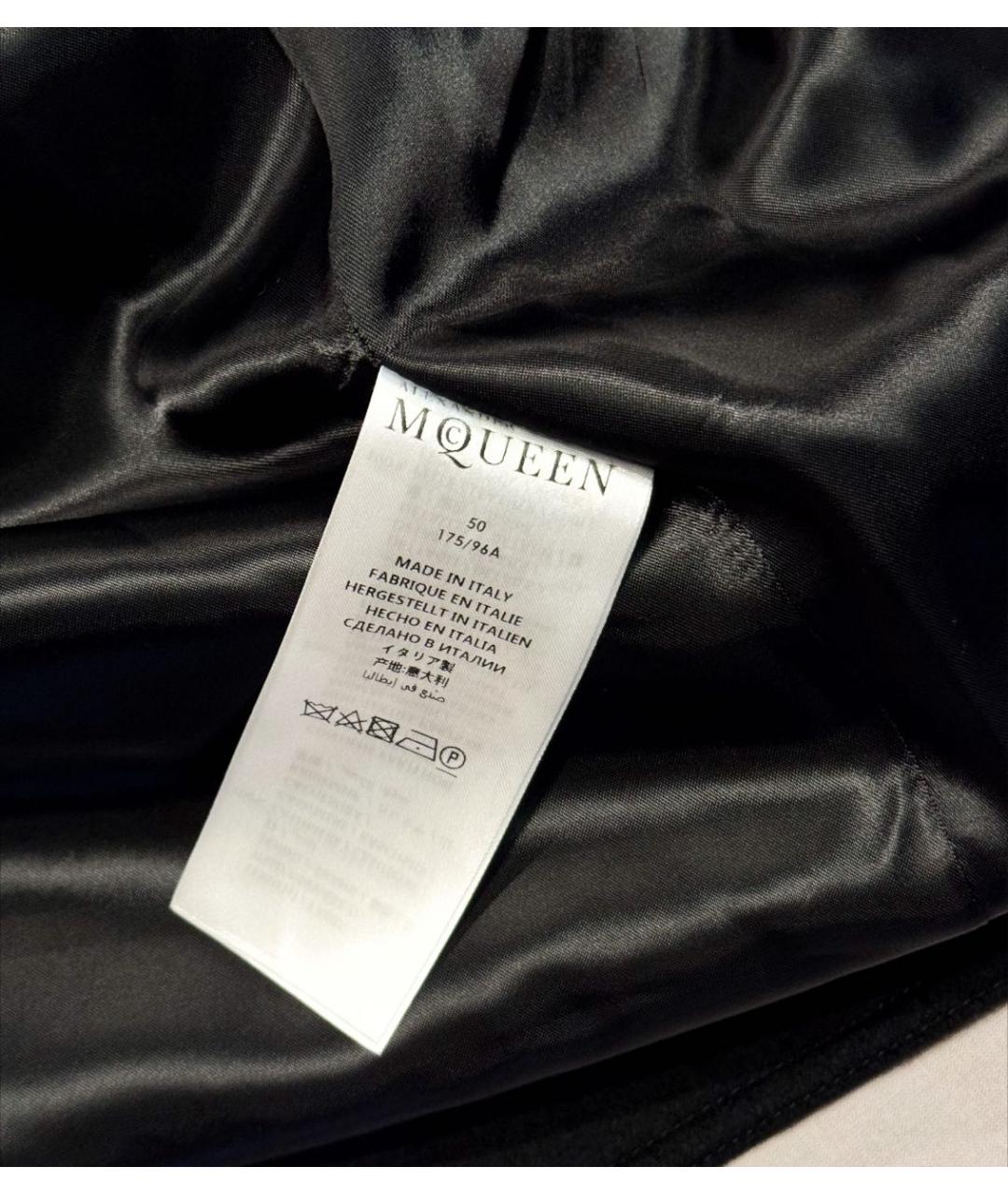 ALEXANDER MCQUEEN Черное шерстяное пальто, фото 4