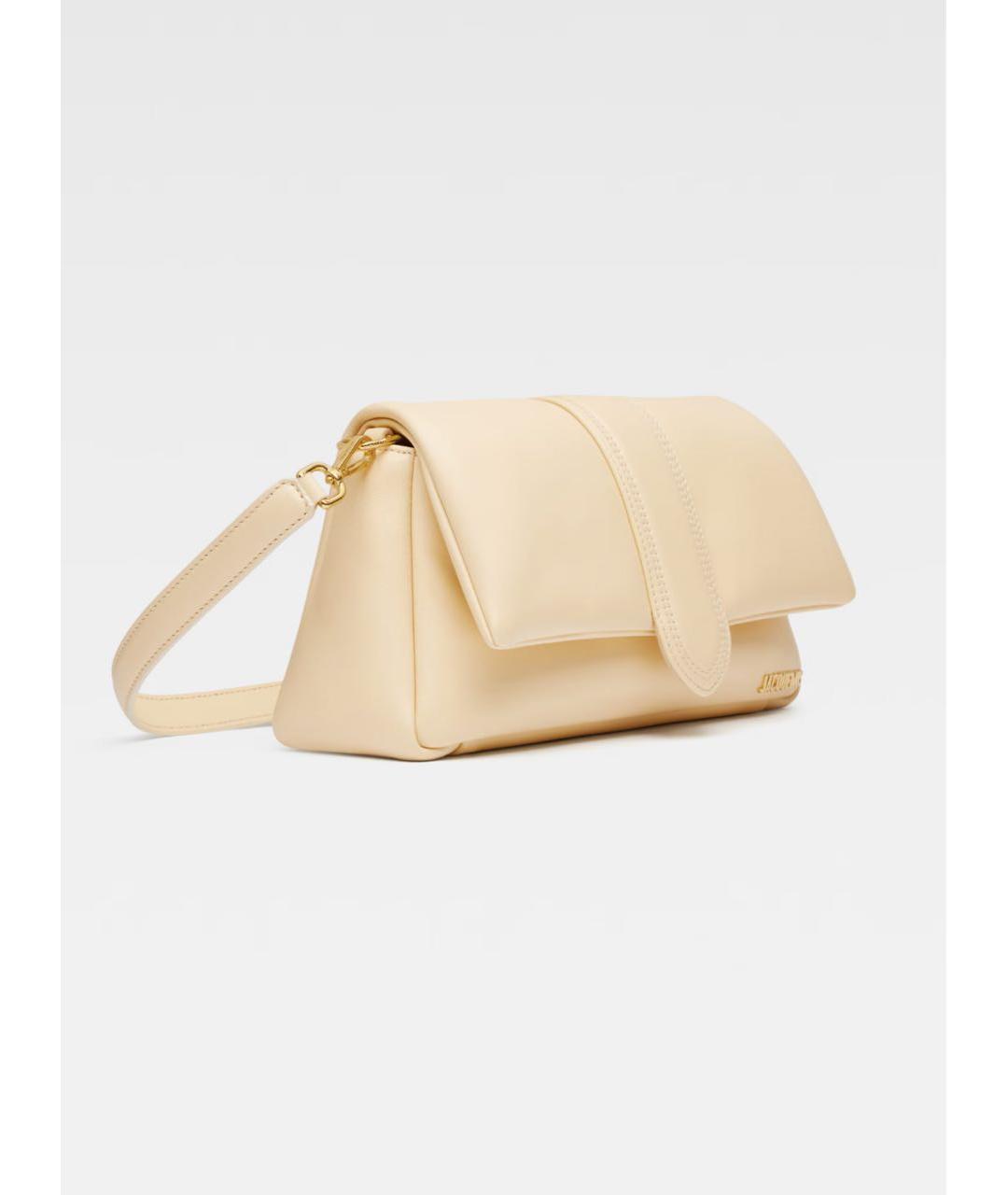 JACQUEMUS Бежевая кожаная сумка через плечо, фото 2