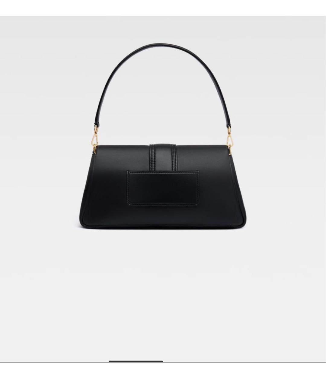 JACQUEMUS Черная кожаная сумка через плечо, фото 2