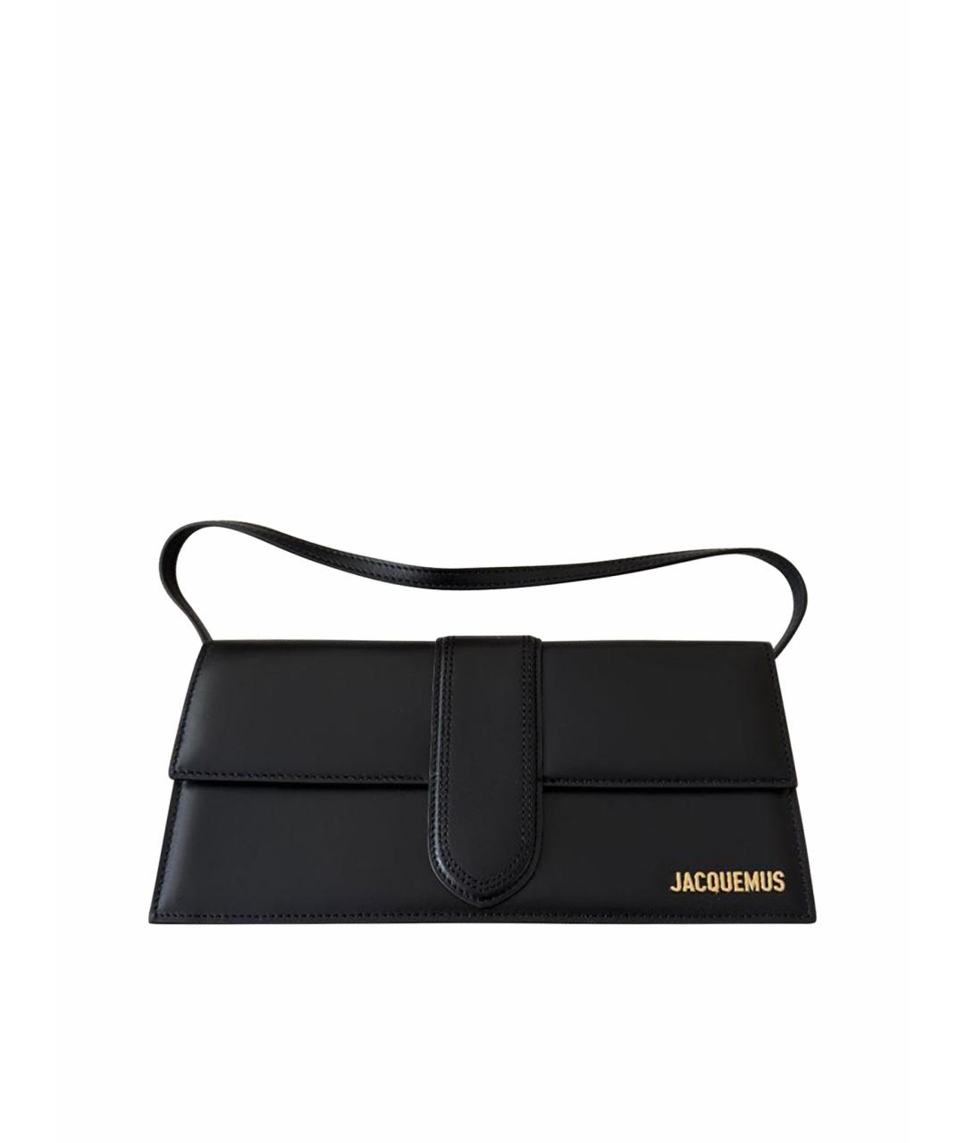 JACQUEMUS Черная кожаная сумка через плечо, фото 1