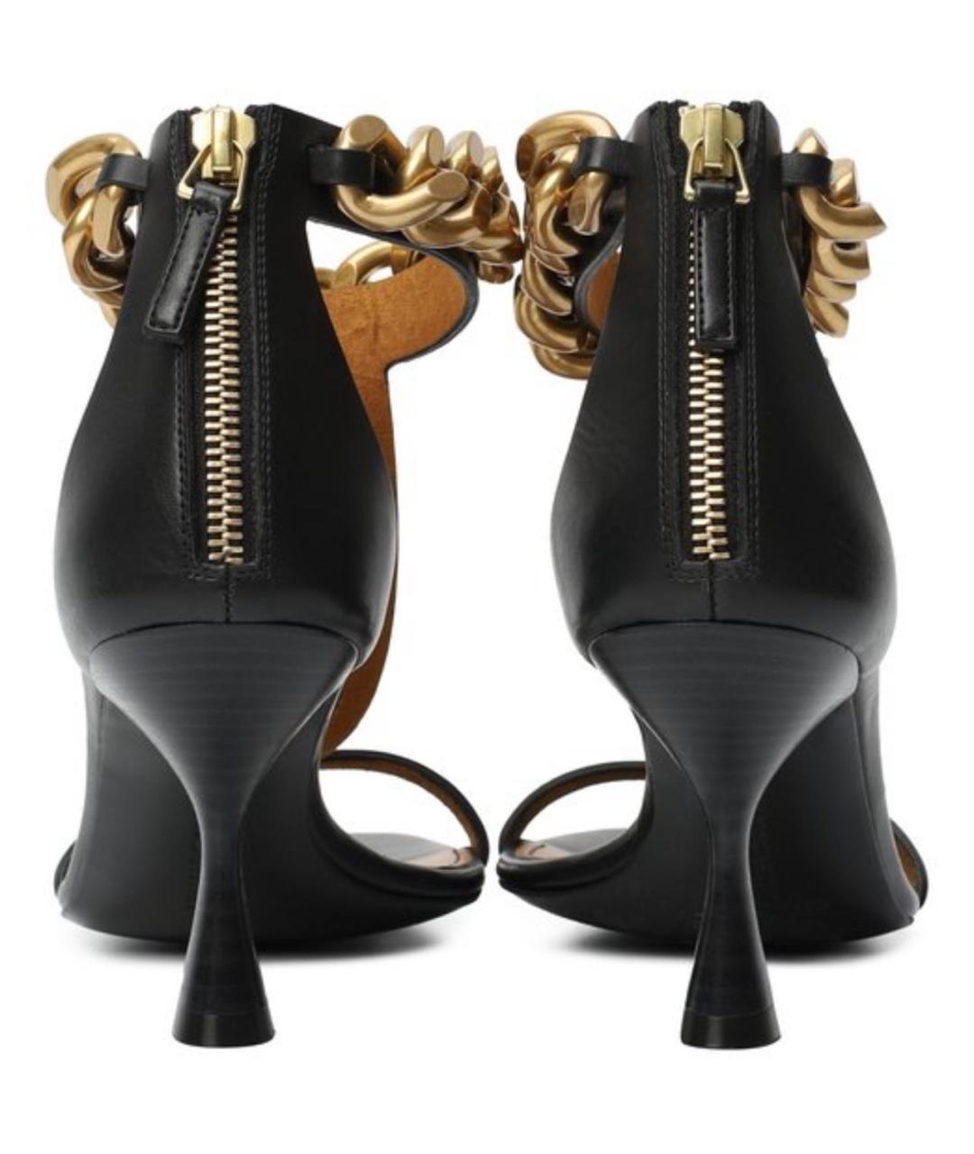 STELLA MCCARTNEY Черные кожаные босоножки, фото 4