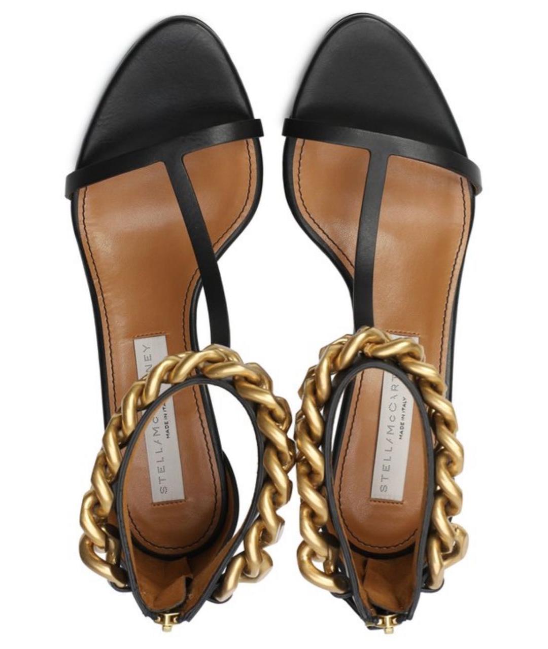 STELLA MCCARTNEY Черные кожаные босоножки, фото 3