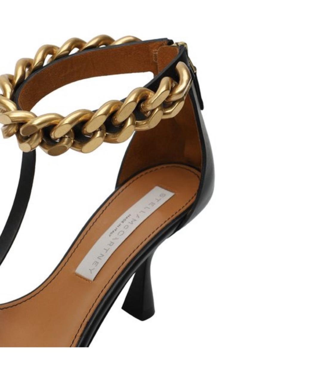 STELLA MCCARTNEY Черные кожаные босоножки, фото 8