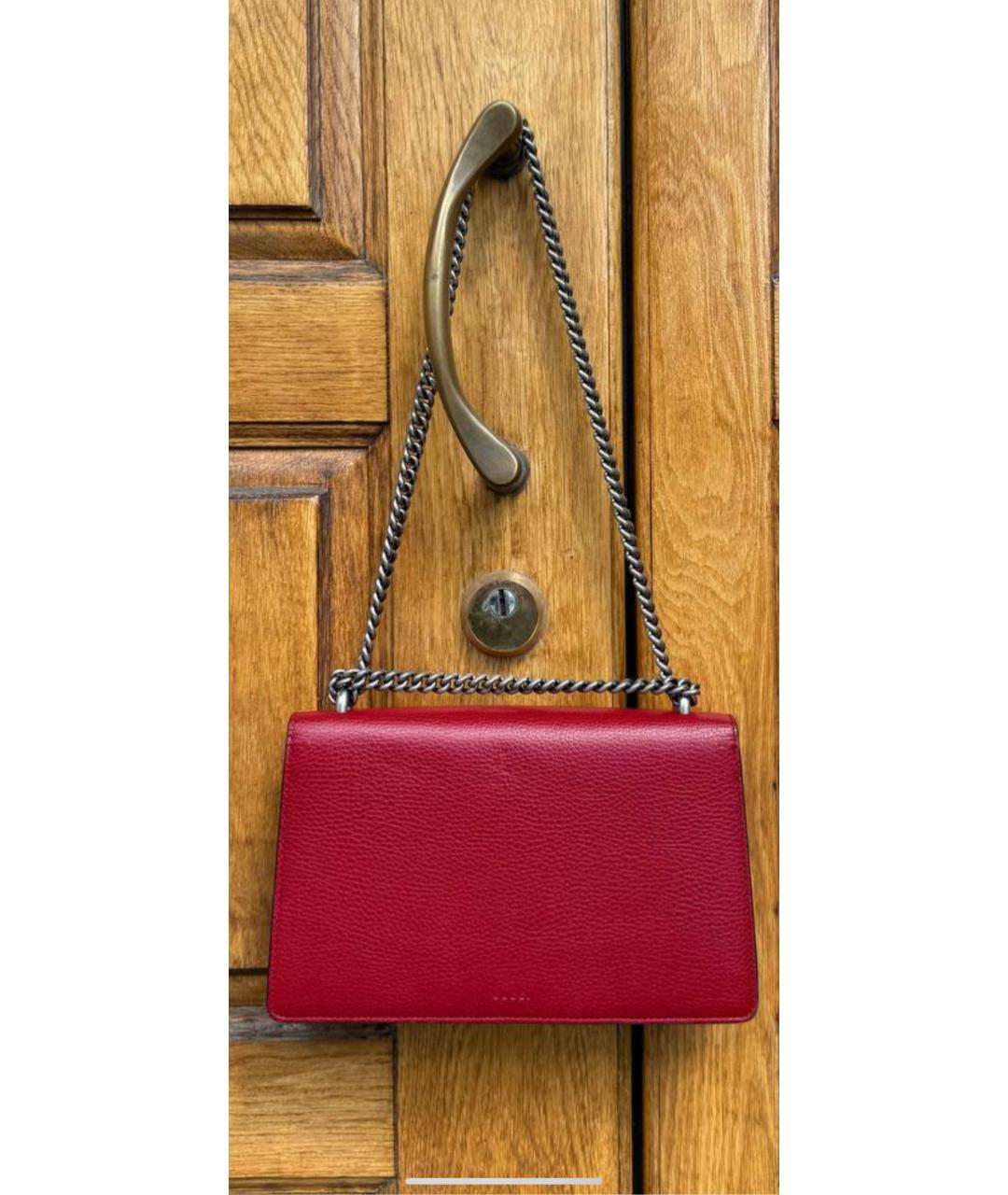GUCCI Красная кожаная сумка через плечо, фото 4
