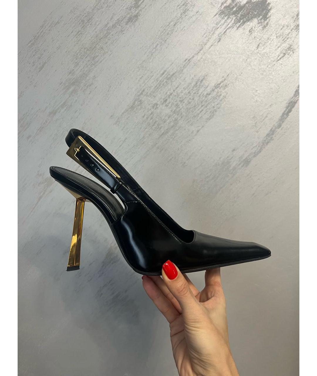 SAINT LAURENT Черные кожаные туфли, фото 7