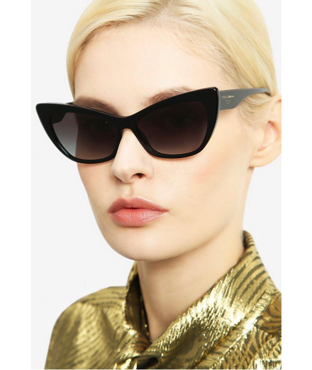 DOLCE&GABBANA Черные солнцезащитные очки, фото 2