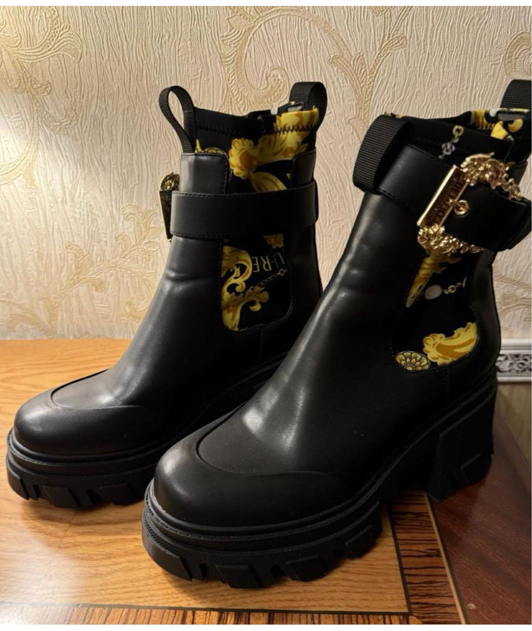VERSACE JEANS COUTURE Черные ботинки из искусственной кожи, фото 3