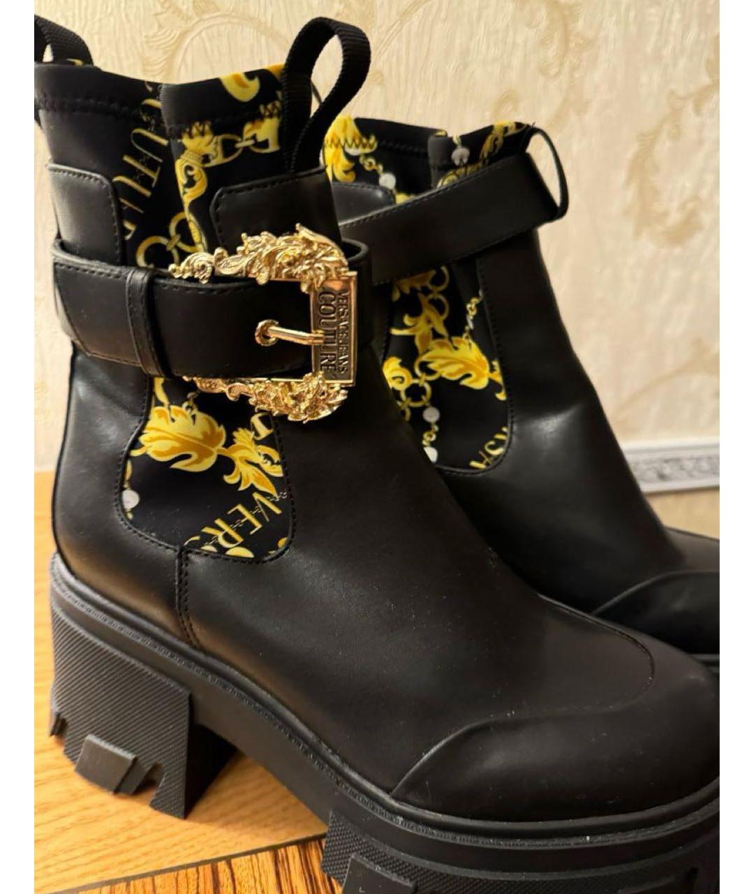 VERSACE JEANS COUTURE Черные ботинки из искусственной кожи, фото 4