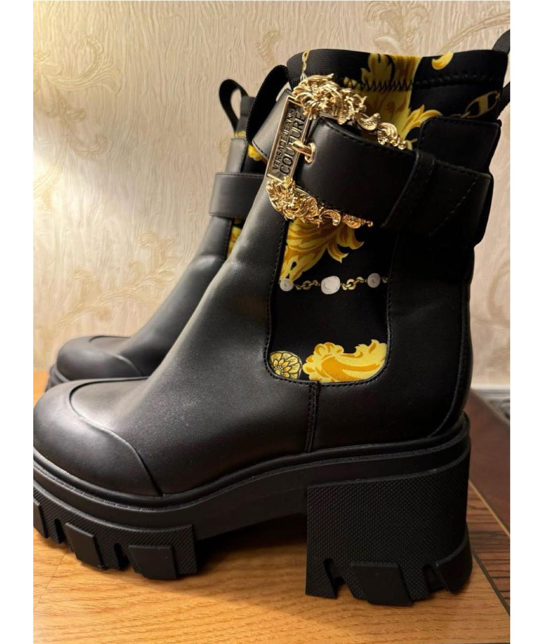 VERSACE JEANS COUTURE Черные ботинки из искусственной кожи, фото 7