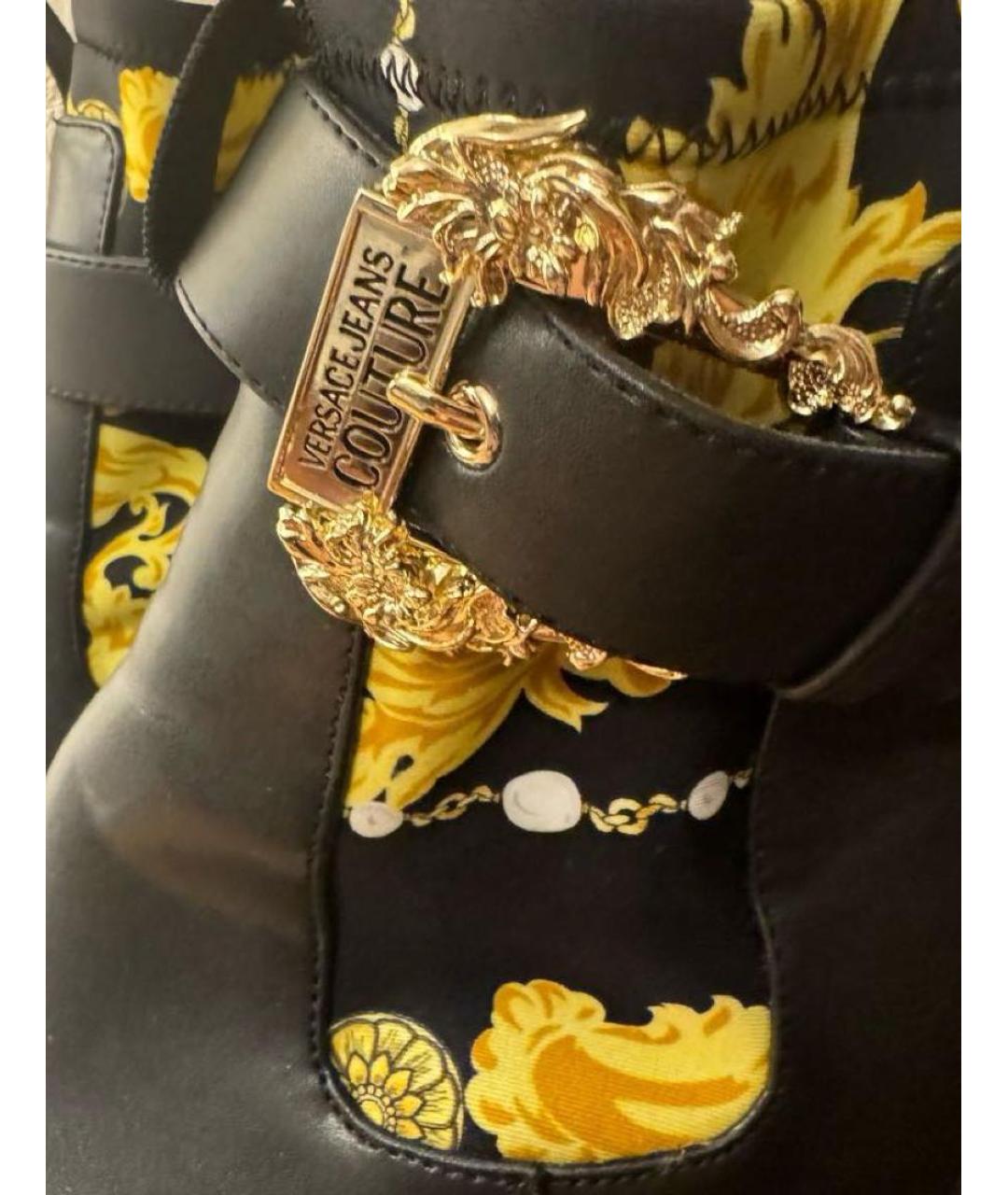 VERSACE JEANS COUTURE Черные ботинки из искусственной кожи, фото 6