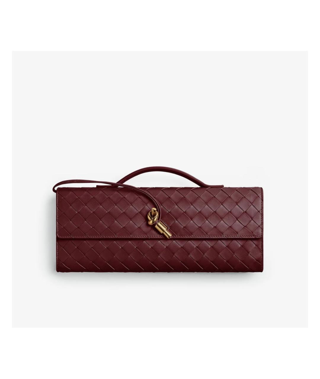 BOTTEGA VENETA Бордовая кожаная сумка с короткими ручками, фото 7
