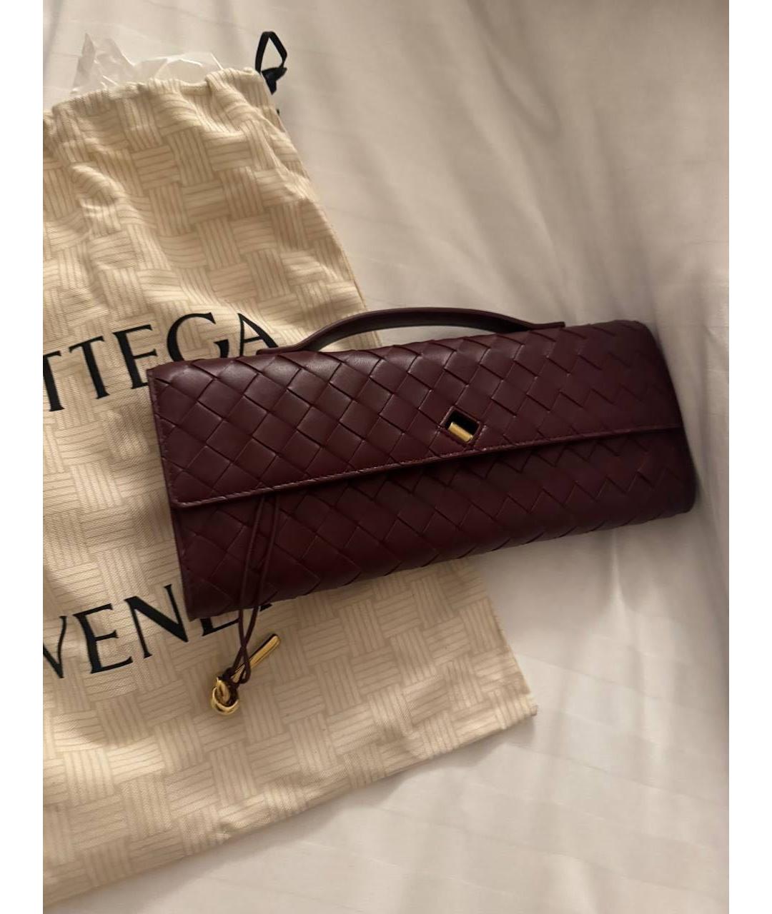 BOTTEGA VENETA Бордовая кожаная сумка с короткими ручками, фото 4