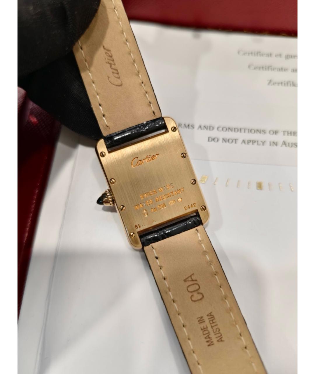 CARTIER Белые часы из желтого золота, фото 2