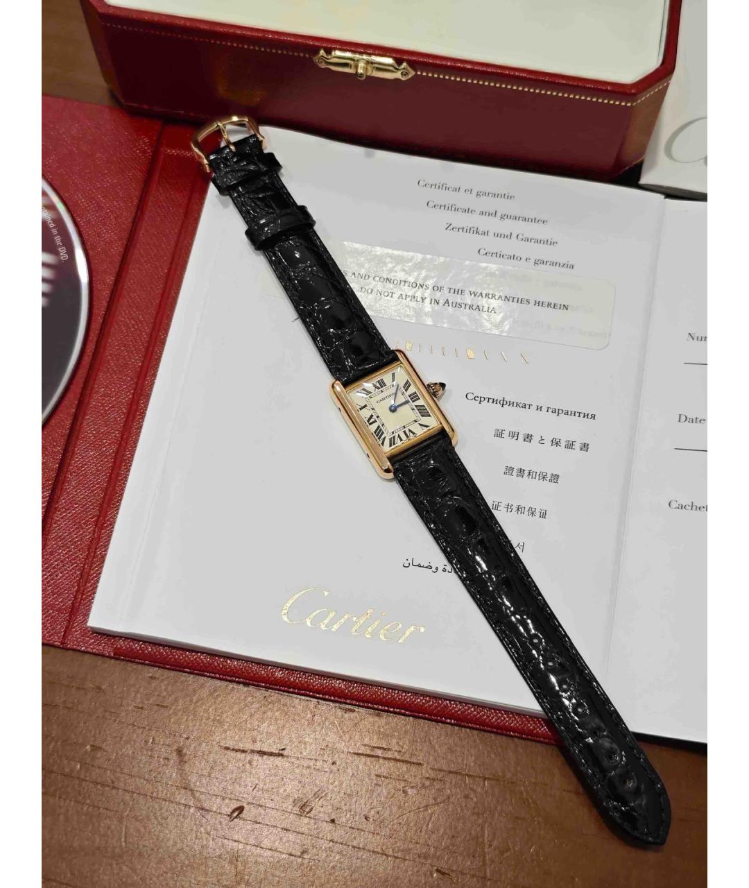 CARTIER Белые часы из желтого золота, фото 5