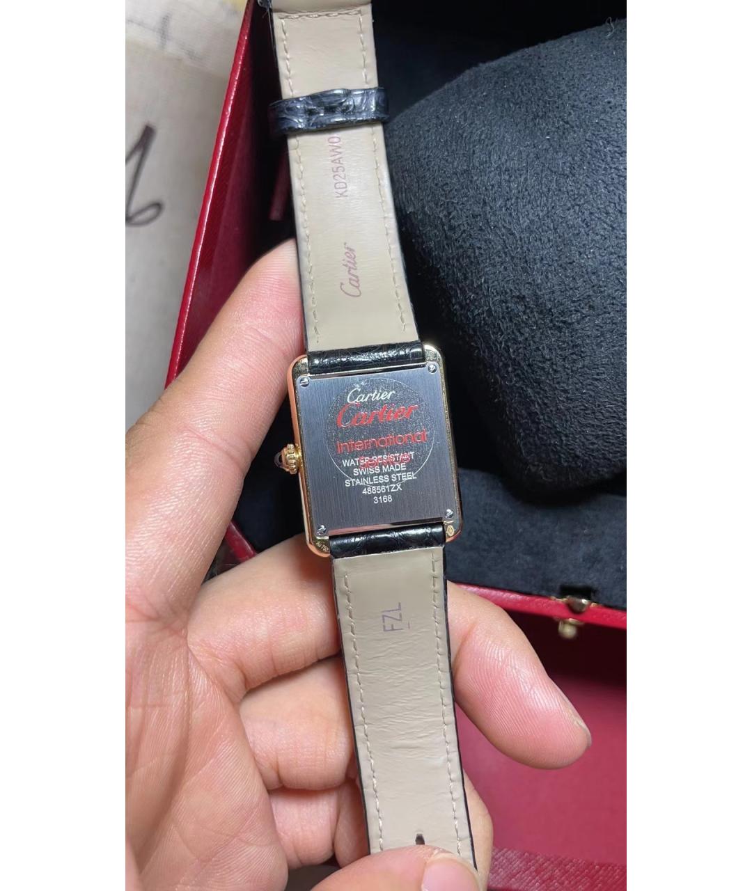 CARTIER Белые часы из желтого золота, фото 3