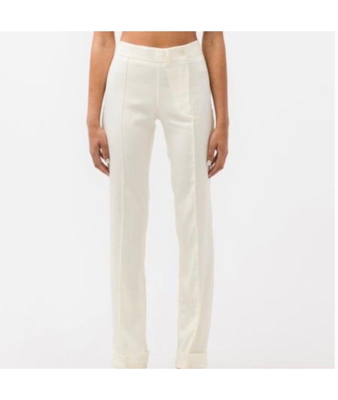 JACQUEMUS Бежевые льняные прямые брюки, фото 8