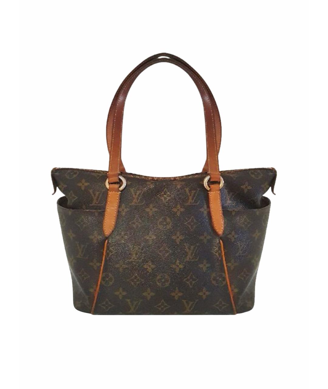 LOUIS VUITTON Коричневая кожаная сумка с короткими ручками, фото 1