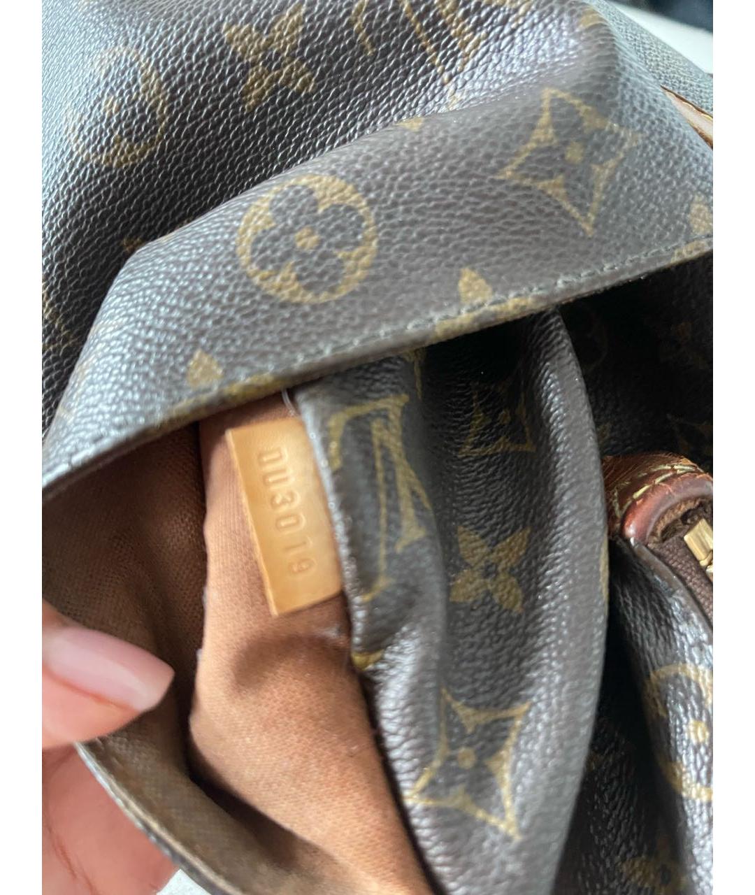 LOUIS VUITTON Коричневая кожаная сумка с короткими ручками, фото 6