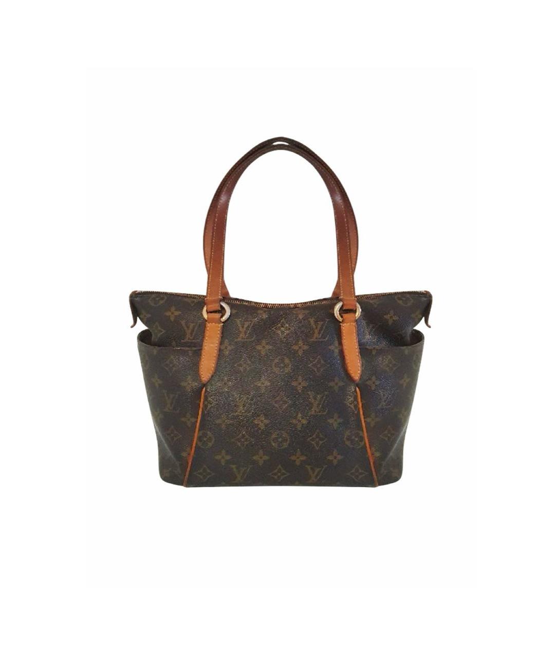 LOUIS VUITTON Коричневая кожаная сумка с короткими ручками, фото 8