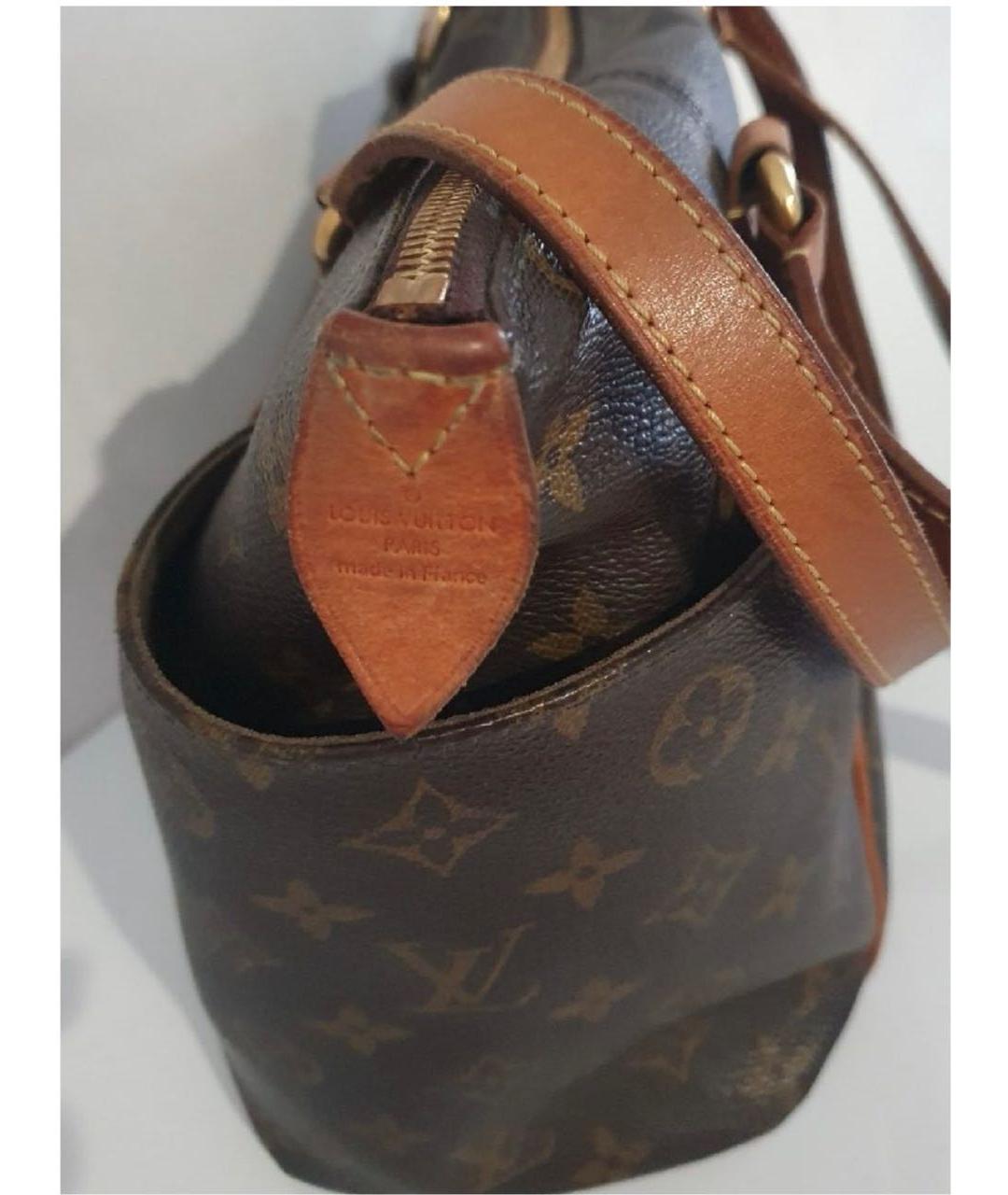LOUIS VUITTON Коричневая кожаная сумка с короткими ручками, фото 2