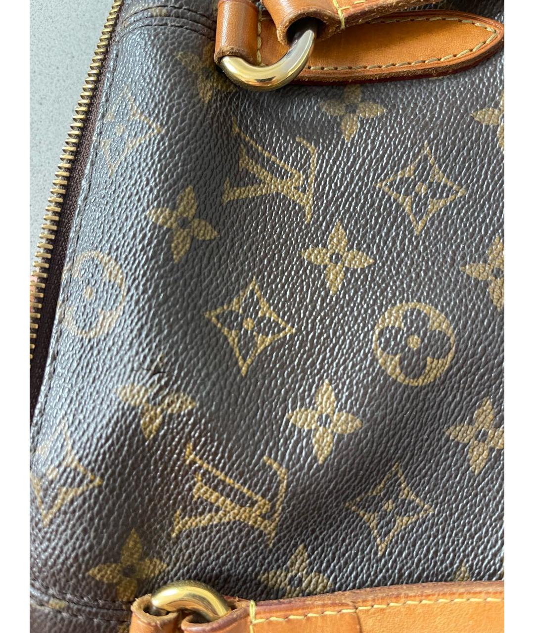 LOUIS VUITTON Коричневая кожаная сумка с короткими ручками, фото 5