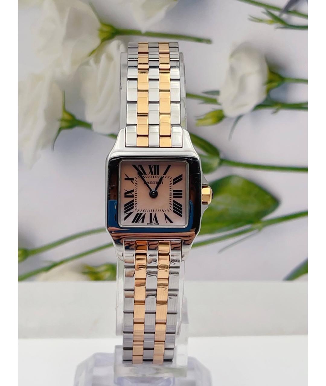 CARTIER Белые часы из золота и стали, фото 4