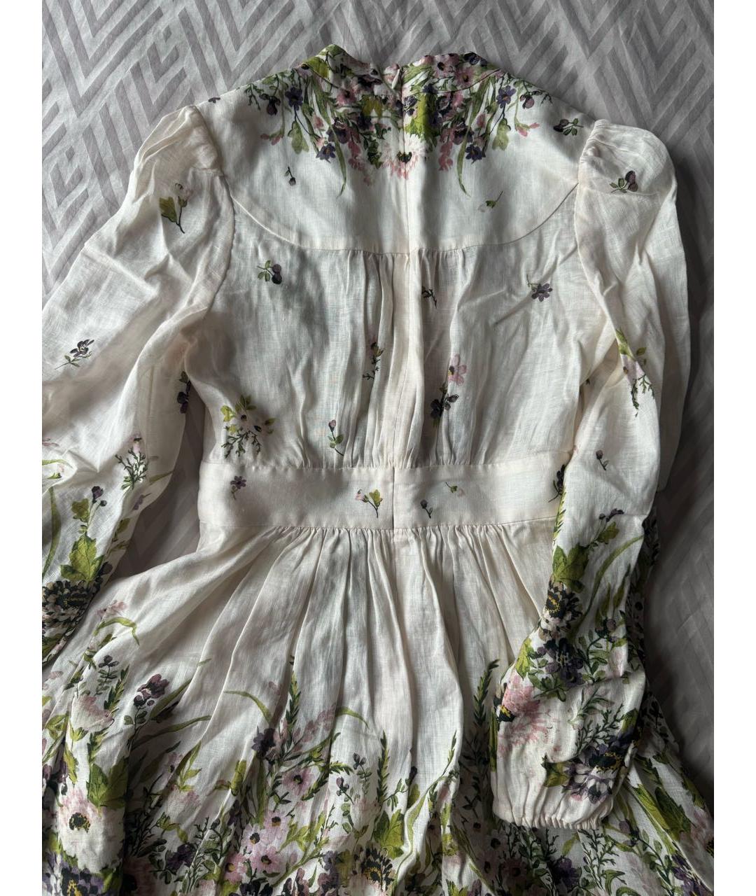 ZIMMERMANN Бежевое льняное повседневное платье, фото 7