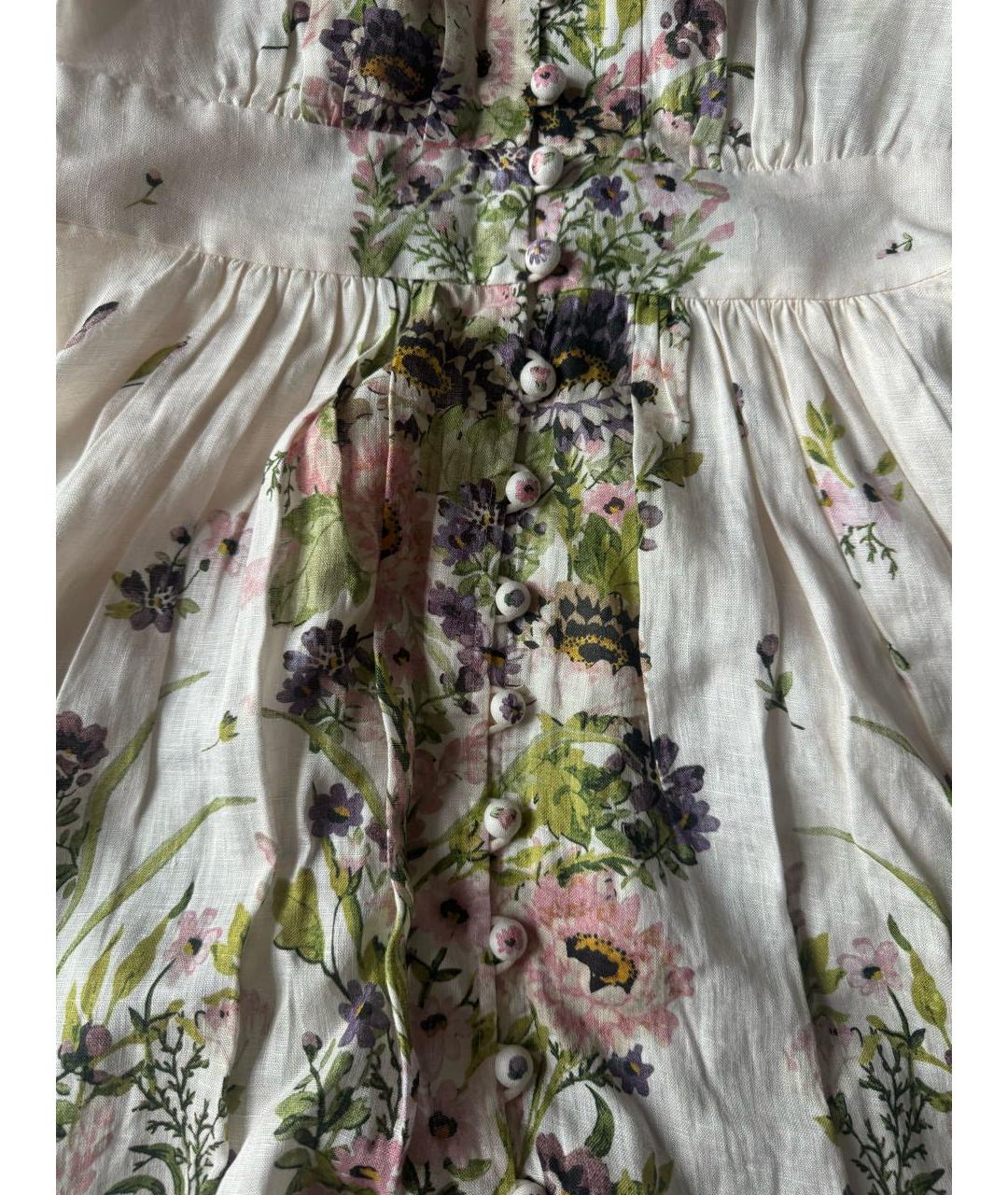 ZIMMERMANN Бежевое льняное повседневное платье, фото 5