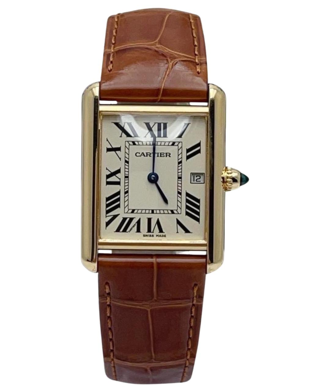 CARTIER Белые часы из желтого золота, фото 1